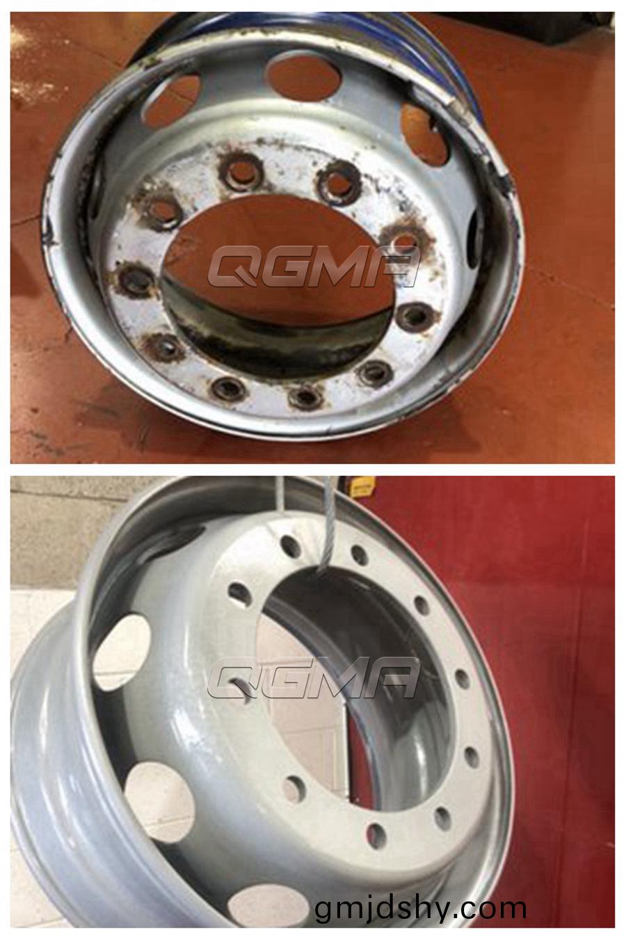 抛丸(wan)機清(qing)理傚(xiao)菓圖